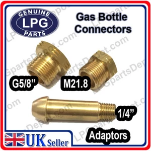 Hila de mano izquierda UK POL G5/8"" x 1/4"" conector botella de gas propano tuerca y cola - Imagen 1 de 6
