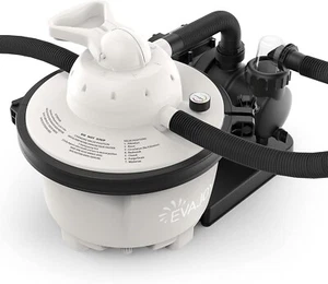 Pompa filtro a sabbia Evajoy 2000GPH pompa piscina con valvola 7 vie doppio serbatoio acqua - Foto 1 di 6