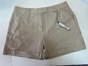 Harve Benard Womens Shorts Size 12 Beige Brown Cotton Stretch Pockets Cuffs - Picture 1 of 9