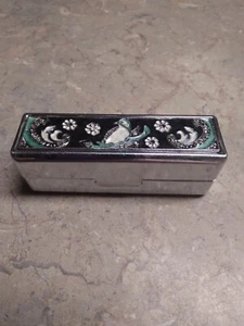 Vintage Emaille Vogel Lippenstift Etui - Bild 1 von 7