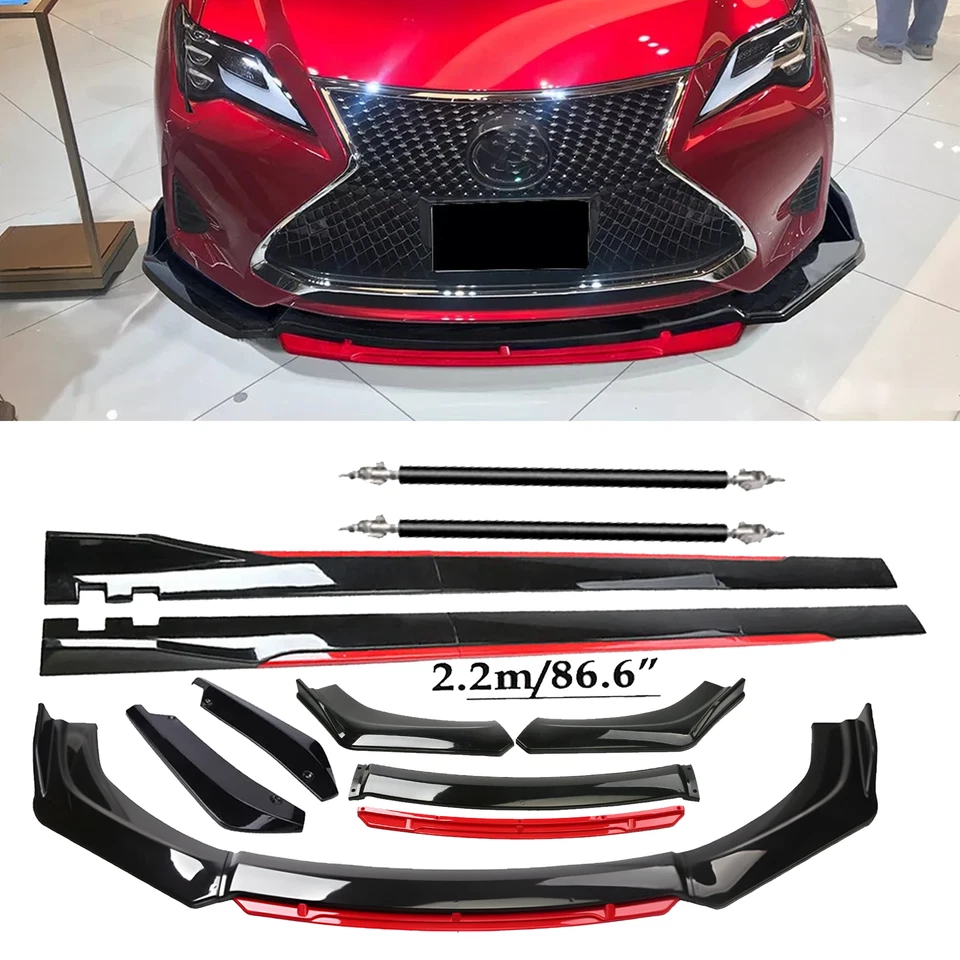 Front Bumper Lip Chin Spoiler Splitter Body Kit Glossy Black For Lexus Rc-F RC Foto 1 de 4