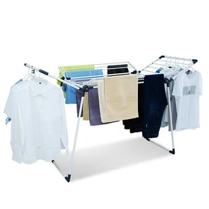 Clothes Drying Rack Adjustable Gullwing and Foldable Space-Saving Laundry Rac... - Picture 1 of 9
