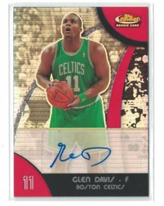 2007-08 Topps Finest GLEN DAVIS REFRACTOR AUTOMÁTICO RC # 56 GEMA CELTICS - Imagen 1 de 1