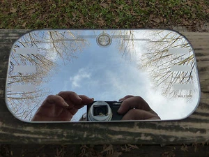 Antique Vintage Oldsmobile Rear View Mirror 4" x 8" Reproduction 1940's 1950's  - Imagen 1 de 3
