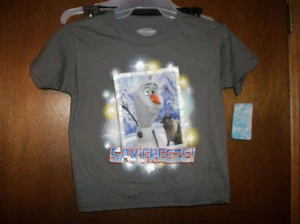 Disney Frozen Olaf T-Shirt size 7 Say Freeze NWT Youth - Picture 1 of 2
