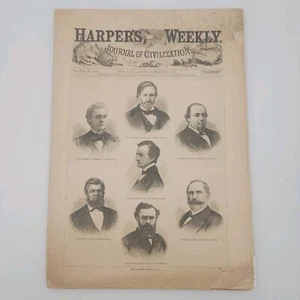 Harper's Magazine March 31, 1877 Hayes Cabinet Brooklyn Bridge, Burial at Sea pp - Bild 1 von 11
