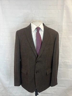 Blazer OTOÑO/INVIERNO Lauren Ralph Lauren Para Hombre Marrón Lana Espiga 44R $495 Foto 1 de 4