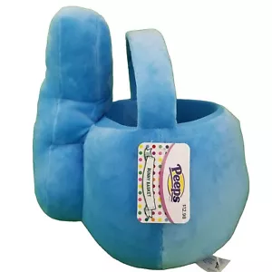 Peeps Bunny Blue Plush Easter Basket Large 12" Just Born NWT Stuffed Animal - Picture 1 of 10