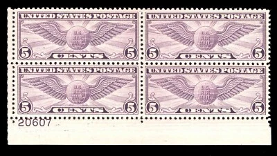MOMEN: US STAMPS #C16 PLATE BLK MINT OG NH PSE GRADED CERT XF-SUP 95 LOT #79166 - Image 1 of 3