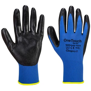 24 Paar PREMIUM NITRIL BESCHICHTET blau Nylon Arbeitshandschuhe Bauherren Gartenarbeit Grip - Bild 1 von 5