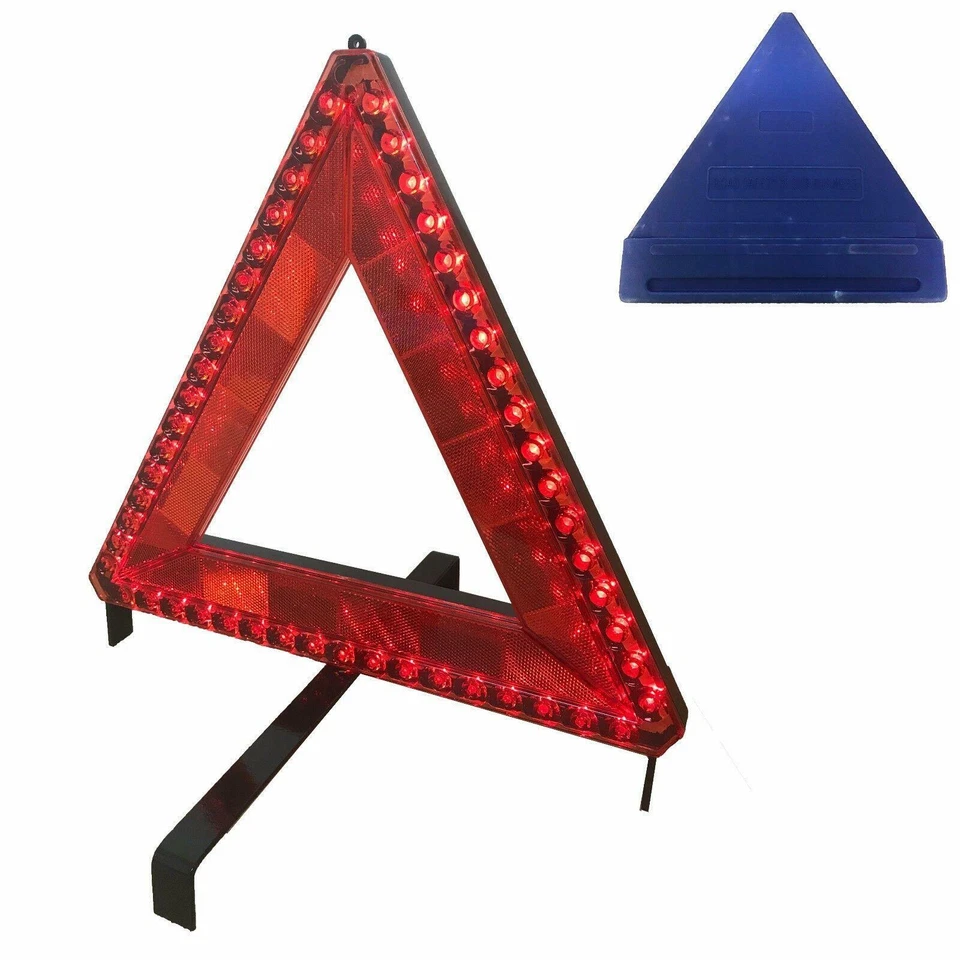 SMART OUTDOORS 51 pcs LED FLASHING BREAKDOWN WARNING TRIANGLE with 12v 6 mtr CABLE or BATTERY