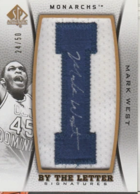 Mark West 2013 UD SP Authentic By the Letter autograph auto card BL-MW /50 - Image 1 of 2