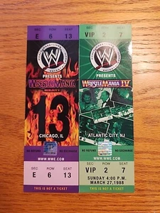 Commemorative Wrestlemania Tickets 4 & 13 - Picture 1 of 2