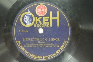 Berkshire String Quartette - OKEH 1102 - Prestissimo In G Major & Minuetto In G - Picture 1 of 4