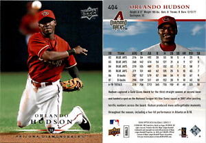 Orlando Hudson 2008 Upper Deck Baseball Card 404  Arizona Diamondbacks