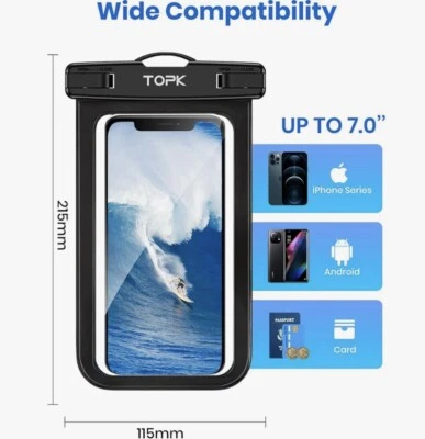 2x  Waterproof Phone Pouch Underwater Case Cover Universal Dry Bag 2 pack deal - Image 1 of 4