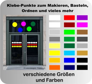 Punkte Klebepunkte Aufkleber Auto Tür Glastür Wand Tattoo Möbel 12 Stück - Bild 1 von 1