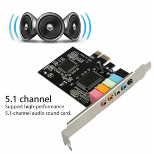 PC PCI Express 5.1 Ch CMI8738 6 Channel Adapter PCIE Sound Card Audio Digital - Picture 1 of 12