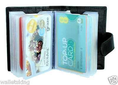 Nuevo Suave Cuero Real Porta Tarjetas de Crédito Estuche Billetera Para Hombre Mujer - 210 NEGRO - Imagen 1 de 4