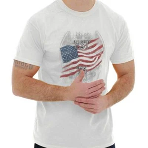 American Flag USA Patriotic United States Adult Short Sleeve Crew T Shirt - Picture 1 of 8