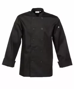 CHEF WORKS BAST-BLK-L Bastille Black Chef's Coat Adult Size LARGE -Free Shipping - Picture 1 of 7