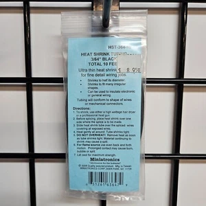 Miniatronics Heat Shrink Tubing 3/64" Black 10 Feet HST-364-10 - Bild 1 von 2