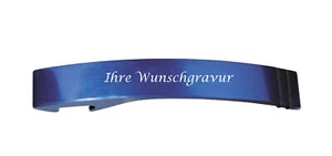 Flaschenöffner mit Gravur / Kapselheber / aus Metall / Farbe: blau - Bild 1 von 1