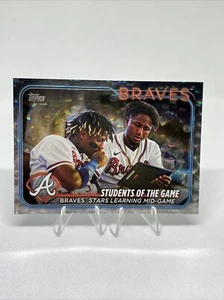 2024 topps series 1 students of the game silver Crackle Foil acuna jr & albies - Picture 1 of 2