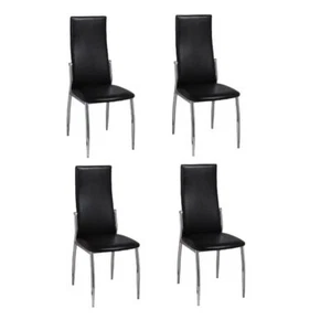 4 Pcs Dining Chair Set Modern Style Kitchen Furniture Synthetic Leather Seat - Picture 1 of 8