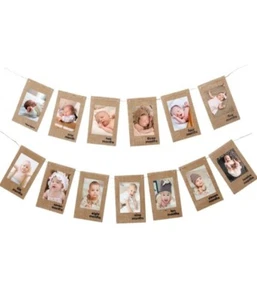 ONE First Birthday Burlap Banner One Banner And Monthly Photo Banner - Picture 1 of 8