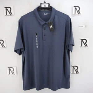 NWT Men's Under Armour Tech UA Golf Polo Shirt Stone Blue Performance SS Loose - Picture 1 of 9