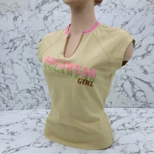 Women's Rocawear Khaki | Pink Tee Shirt NWT - Picture 1 of 6