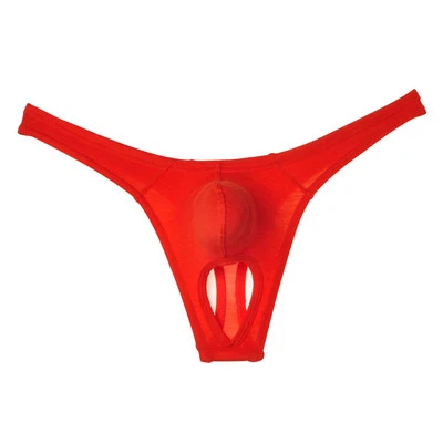 Hombres Tanga Agujero de Bola Modal T-Back Ropa Interior Dividida Bolsa Bikini Tuercas Tanga  Foto 1 de 4