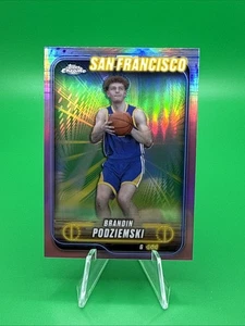 Brandin Podzemski 2024-25 Topps Chrome Pink Refractor. #7. B36 - Picture 1 of 2