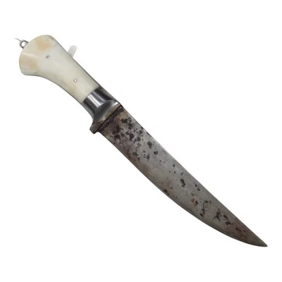Pesh-kabz Dagger Antique Old Hand Forged Steel Blade Natural Chip Handle L613 - Image 1 of 4