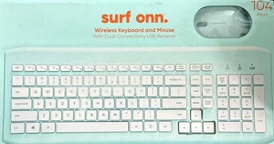 Clavier et souris sans fil Surf Onn - Blanc - Photo 1/1