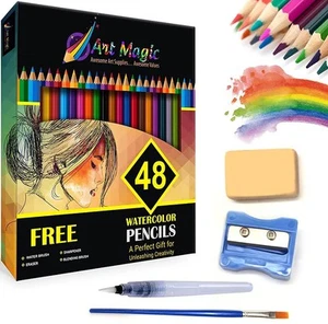 Watercolor Pencils, Set of 48 Professional Colored Pencils for Adult and Teen... - Picture 1 of 8