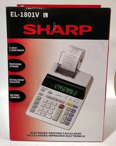 Sharp 2 Color Electronic Printing Calculator EL-1801V NEW - Picture 1 of 3
