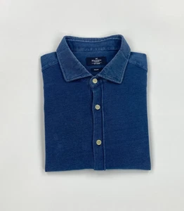 Camicia uomo blu Hackett London XXL 2XL slim fit cotone jersey manica lunga B - Foto 1 di 14