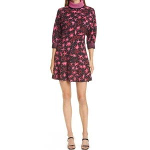 Mini Vestido Tanya Taylor Charli Cuello Alto Estampado Pow Ponte Negro Multi Para Mujer 8  - Imagen 1 de 9