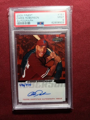 2005 Finest Chris Roberson Philadelphia PSA 9 MINT Rookie Auto RC Nice Auto! - Image 1 of 2