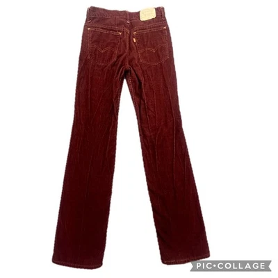 Винтажные студенческие вельветовые брюки Levis 716 широкие бордовые 30x34 1980 оранжевая вкладка - Изображение 1 из 4