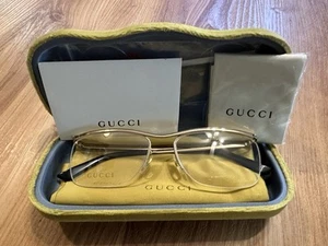 Monturas para gafas Gucci GG0823O 001 Rutenio Plata Cuadrado Medio Borde 57-17-145 - Imagen 1 de 16