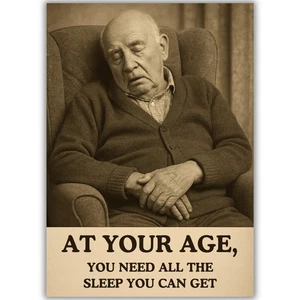 Funny Rude Birthday Card For Him Dad Man – Vintage Old Man Sleeping Joke Banter - Picture 1 of 8