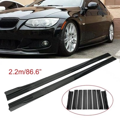 Gloss Black 86.6" Side Skirt Extensions Rocker Panel Lip For BMW E90 E91 E92 E93 Foto 1 de 4