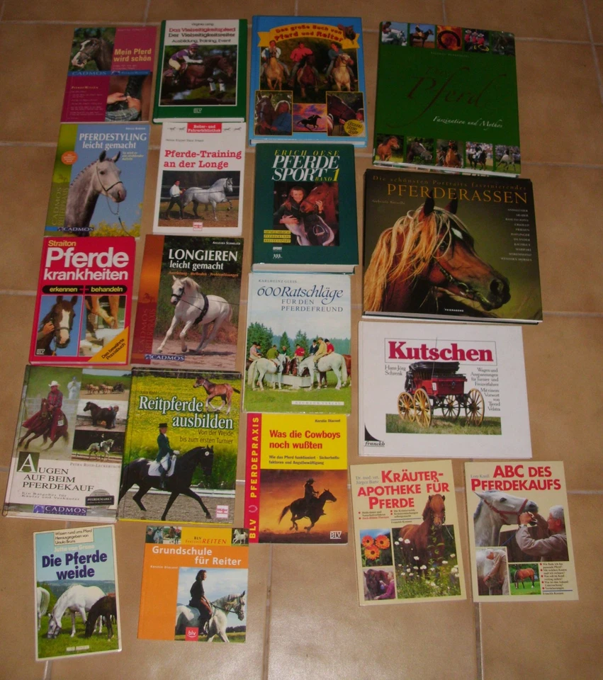 19 Pferdebücher Reiten Pferd Dressur Zucht Haltung Sport Longieren Bücherpaket - Bild 1 von 4