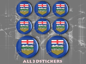 8 x Pegatinas Redondas 3D Relieve Bandera Alberta - Todas las Banderas - Picture 1 of 1