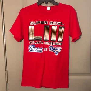 Hanes Super Bowl LIII Superbowl Red Patriots VS Rams para hombre talla pequeña - Imagen 1 de 6