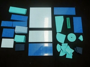 Großes Set 51 Original Lego Platten hellblau Aqua hell königsblau Erde - Bild 1 von 5