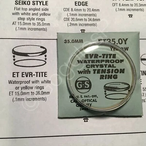 GS EVR-TITE (ET) Orologio Impermeabile Cristallo con Anello di Tensione GIALLO (seleziona una taglia) - Foto 1 di 1